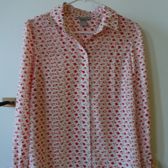 H&M orange chain linked shirt top blouse geo XS - Picture 5 of 10